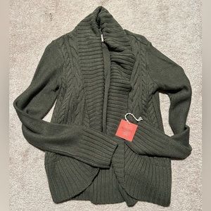 Mossino olive knit cardigan